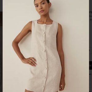 NWOT Reformation Danna Linen Mini Dress Sz XS Oatmeal